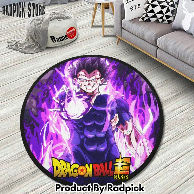 Vegeta ultra ego round rug custom dragon ball super super heroes anime circle carpet  rp0002622